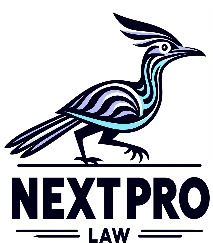 NextPro Logo with purple and teal bird